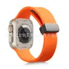 Adecuado para Apple Watch Correa de Silicona Monocromática de Fibra de Carbono Apple 11 Ultra Hebilla Plegable Correa de Muñeca de Silicona