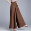 Pantalones de pierna ancha finos de verano, casuales, de talle alto, adelgazantes, con caída, para mujer, nuevos, comercio exterior transfronterizo, seda de hielo, moda, pantalones holgados tipo falda