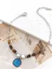 Pulsera Geométrica Cuadrada de Ojo de Tigre con Perlas Estilo Maillard Transfronteriza para Niñas, Joyería Mayorista que No se Desvanece