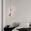 Lámpara de Araña Larga Pequeña de Noche para Dormitorio Sensación Nórdica Creativa Personalizada Varilla Colgante Lámpara de Araña de Cristal Lámparas de Pared de Fondo para Sofá de Dormitorio