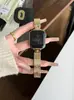 Pulseira de Metal Listrada Curva com Contas Redondas Adequada para Apple Watch iWatch 12ª Geração 11/10