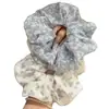 Azul-Cinza Claro, Elástico de Cabelo Rosa Raiz de Lótus, Anel de Cabelo Moderno para Coque ou Rabo de Cavalo Fresco e Divertido