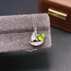 Pingente Transfronteiriço de Peridoto Natural Acessórios Femininos Nicho Alta Qualidade Joias de Prata 925 6*6 Moda Venda Direta da Fábrica