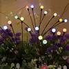 Novas luzes de corda decorativas para gramado transfronteiriças, luzes de solo à prova d'água para exterior tipo vaga-lume, luzes solares de LED para jardim