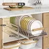 Estante de Almacenamiento de Platos de Acero Inoxidable Estante de Almacenamiento para Gabinete de Cocina Tipo Cajón Cajones Cajones Cajones Cajones Platos Estante para Platos