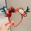 2026 Nueva Diadema de Navidad para Mujer Estilo Bosque Astas Pinza para el Cabello Tocado Peluche Piña Pequeño Regalo Pinza para el Cabello Accesorios para el Cabello de Mujer
