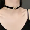 Nueva Joyería Transfronteriza Era Oro Negro Encaje Negro Oscuro Collar Gargantilla Negra Puro Deseo Cadena para Clavícula para Mujeres