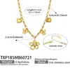 Miali Set de Joyería para Mujer de Acero Inoxidable Corazón Mariposa Flor Incrustada de Circonita Collar Pulsera Nuevo Transfronterizo
