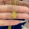 Pulsera de oro dorado de alta calidad con trébol de cuatro hojas de la suerte de cinco flores para mujer, nueva joyería, joyería exquisita de lujo ligero