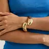 Pulsera de Moda Transfronteriza Europea y Americana Estilo Ins Textura Metálica Forma de Gota Abrazo para Mujer, Pulsera de Diseño Exagerado Apertura de Resorte