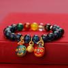 Área escénica de Beijing Yonghe pulsera de esmalte de color gris incienso pulsera de tesoro múltiple de cinco elementos bestia dorada sonido de sacudida explosiones al por mayor