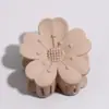 Nueva Moda Simple Retro Suave Marrón Flor Clip Lateral Color Sólido Combinable Medio Clip para el Cabello Accesorios para el Cabello