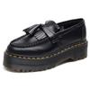 ADRIAN mocassins Quad com franja femininos de couro cano baixo sapatos Martin estilo britânico feminino moda estudante sapatos casuais