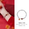Pulseira de tornozelo prata 999 esmalte a frio marca da sorte pedra da lua cinza feminina novo design chinês ouro roxo areia joia de mão de alta qualidade