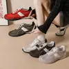 Zapatos Agan, zapatillas de entrenamiento alemanas, moda casual versátil retro de bloques de color para estudiantes, suela blanda, talla pequeña, zapatillas deportivas para mujer, tela ligera