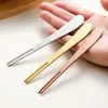 Garfo de Frutas em Aço Inoxidável 304 Estilo Japonês Lixado Garfo de Sobremesa Cabo Inclinado Garfo de Salada Palito de Petisco Doméstico Garfo Pequeno para Bolo