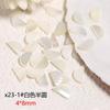 Venta al por mayor de adornos para uñas con concha de abulón natural japonesa, semicírculo blanco, flores cuadradas largas, adornos para uñas DIY.