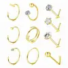 Conjunto de 10 Peças de Argolas e Piercings de Nariz com Coração, Estrela, Zircônia Redonda, Argolas em L, Joias de Piercing em Aço Inoxidável, Acessórios de Nariz