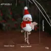 Pájaro de Espuma Artificial Transfronterizo Fieltro de Lana Bufanda Roja Sombrero Pájaro Decoración de Navidad Colgante para Árbol de Navidad