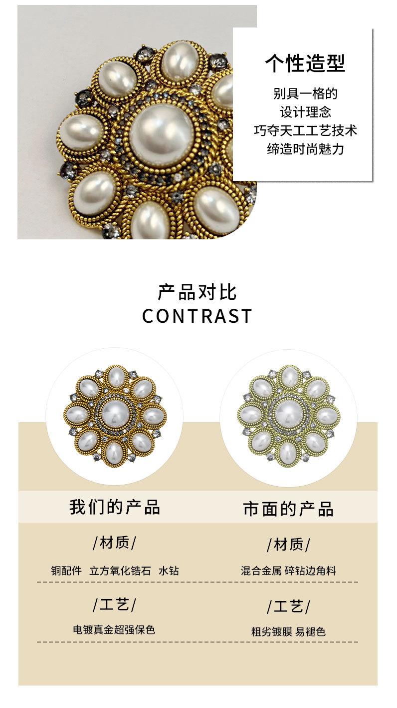 时尚中古风系列优雅胸针小众设计高级感几何形胸花新品