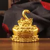 Nuevas figuritas del zodiaco en color oro arena, diseñadas para atraer riqueza y prosperidad, con lingotes giratorios y animales del zodiaco, un adorno decorativo de escritorio para atraer la buena fortuna