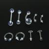 Brincos Acrílicos Transparentes Transfronteiriços Atacado Amazon Pronta Entrega Rosca de Haltere Invisível Estudante Brincos Joias de Piercing