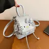 Mochila Retro Americana de Gatito para Mujer, Estilo Coreano Estampado de Leopardo Diseño de Nicho Dibujos Animados Linda Mochila de Gran Capacidad