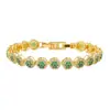 Nuevo brazalete de cristal de diamante de lujo simple y elegante, botones redondos de circón transfronterizos de colores, pétalos de personalidad de moda para mujer