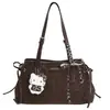 Bolsa de Ombro Ins Retro Estilo Coreano Novo 2025 Simples Casual Elegante Estampa de Leopardo Super Tendência Bolsa de Ombro Feminina