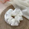 Coreia do Sul Simples Letra Suave Cabelo do Intestino Grosso Anel de Cabelo Rede Cetim Francês Elegante Versátil Manchete Meninas Anel de Cabelo Versátil