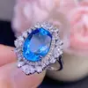 Anillo de Topacio con Piedra de Calidad Impecable y Excelente Color Fuego, Tamaño de Piedra Principal 10*14mm Plata 925 con Artesanía Fina y Trabajo de Incrustación