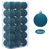 Ventas Directas de Fábrica Lanrun Juego de 36 Piezas de Bolas Navideñas de Color Sólido Afelpadas de 4 cm en Caja de PVC, Múltiples Colores Disponibles, Adornos para Árbol de Navidad