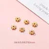 Separador de cuentas con tapa de flor de oro de 18 quilates con accesorio de tapa de flor hueca, electrochapado grueso, material para hacer collares y pulseras DIY hecho a mano
