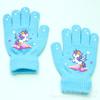 Guantes Cálidos de Punto para Niños Estampados de Cinco Dedos Estudiante Otoño e Invierno a Prueba de Frío Dinosaurio Unicornio Astronauta Dibujos Animados Lindo