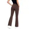 Pantalones de yoga de tiro alto que levantan el trasero, con sensación de segunda piel, pantalones deportivos de pierna ancha acampanados para fitness y Pilates, pantalones de campana ajustados para mujer