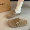 Zapatillas de Casa Francesas Retro para Mujer Cómodas Nueva Moda Otoño para Exteriores Perezosas Versátiles de Fondo Plano Zapatos Birkenstock