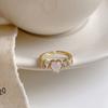 Anillo de junta de bambú paso a paso moda femenina personalidad diseño nicho circón de alta gama anillo abierto versión coreana anillo de celebridad de internet
