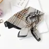 Lenço Xadrez com Bolinhas Vintage de Alta Qualidade Lenço Decorativo para Cabeça Lenço de Seda Novo Estilo Primavera e Verão