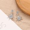 Joias da moda europeia e americana por atacado brincos pequenos de floco de neve incrustados de diamantes acessórios guardiões brincos de estrela de seis pontas