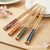 Palillos de Bambú Natural con Puntas Creativas Puntiagudas, Diseño Floral, Populares en Línea, Uso Doméstico, Flor de Cerezo, Antideslizantes, Estilo Coreano, Aptos para la Familia, Resistentes a Altas Temperaturas, Nuevo Modelo Lindo