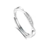 Rueda de la fortuna al por mayor anillos de pareja de doble anillo pequeños nicho de alta gama S925 plata de ley no se decolora circonita cúbica procesamiento personalización