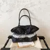 Bolso de hombro bordado con cielo estrellado rosa para mujer, bolso de mano de alta estética estilo coreano con decoración de encaje, bolso para estudiante y para ir al trabajo