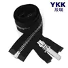 Zíper Ykk Nº 5 Metal Cobre Branco Zíper de Abertura Total Preto e Branco em Estoque Produto Genuíno para Jaqueta, Roupas de Couro e Bolsas