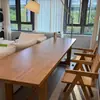 Mesa de Chá Grande em Madeira Maciça de Nogueira Preta das Américas Mesa de Jantar Retangular para Casa Mesa de Conferência para Escritório Moderna Simples de Luxo Leve