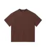 Camiseta Vintage Lavada Estilo Americano de Algodão Puro Pesado 260g para Homens e Mulheres, Camiseta Básica de Modelagem Solta, Camiseta Masculina de Manga Curta Marca Tendência Retro
