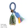 Llavero de Cristal Natural de Pez Transfronterizo Estilo Bohemio Decoración para Bolso Ropa Coche Colgante en Forma de Pez de Ágata Jade