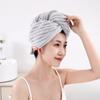 Gorro de Secado de Pelo Rayado Oversize para Mujer, Felpa de Coral, Secado Rápido, Gorro de Ducha para Mujer, Turbante para la Cabeza, Toalla para Secar el Pelo, Súper Absorbente