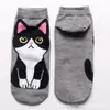 Nuevos calcetines tobilleros de algodón estilo japonés y coreano para primavera-verano para mujer, calcetines cortos con estampado de mascota lindo gato y perro al por mayor