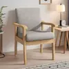 Silla de madera maciza, sillón individual con reposabrazos, respaldo con cojín suave, taburete, silla para conferencia de oficina, mahjong, silla de escritorio