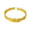 Novo bracelete aberto tradicional estilo chinês para mulheres, pulseira versátil na cor dourada em liga de zinco, múltiplos estilos disponíveis para atacado completo